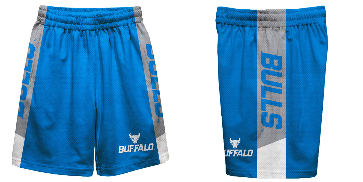 Buffalo Bulls Vive La Fete Game Day Blue Stripes Boys Solid Gray Athletic Mesh Short - Vive La Fête - Online Apparel Store