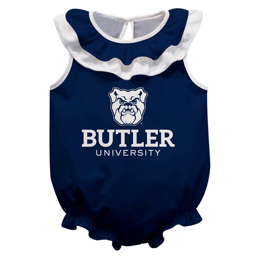 Butler Bulldogs Blue Sleeveless Ruffle Onesie Logo Bodysuit by Vive La Fete