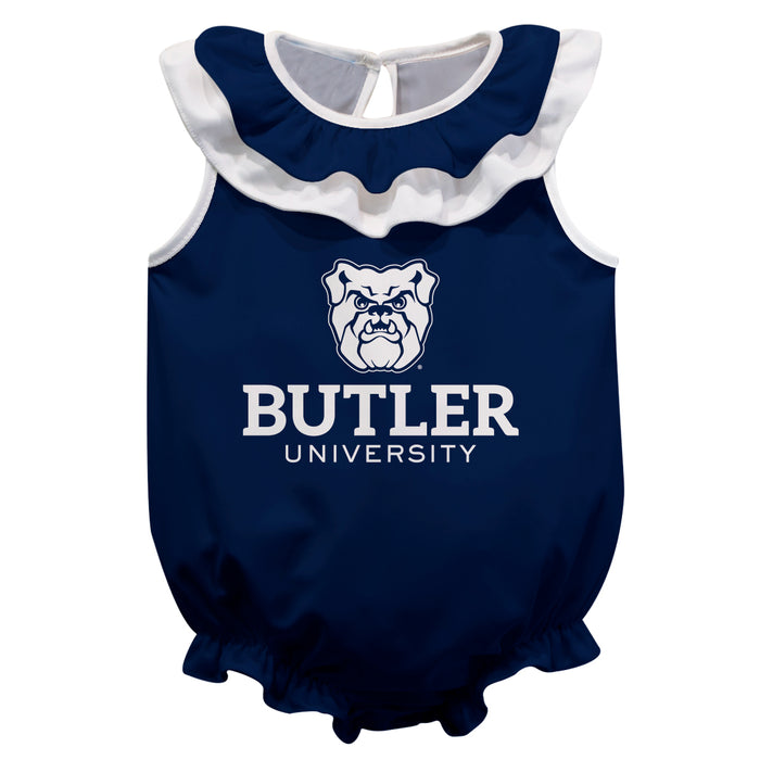 Butler Bulldogs Blue Sleeveless Ruffle Onesie Logo Bodysuit by Vive La Fete