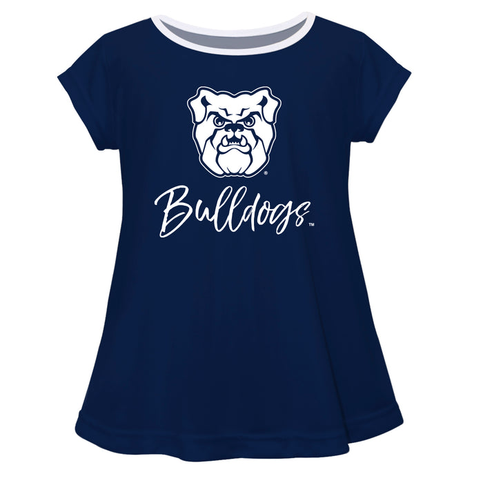 Butler Bulldogs Vive La Fete Girls Game Day Short Sleeve Navy Top with School Mascot and Name - Vive La Fête - Online Apparel Store