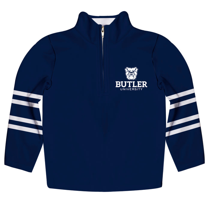 Butler Bulldogs Vive La Fete Game Day Navy Quarter Zip Pullover Stripes on Sleeves - Vive La Fête - Online Apparel Store