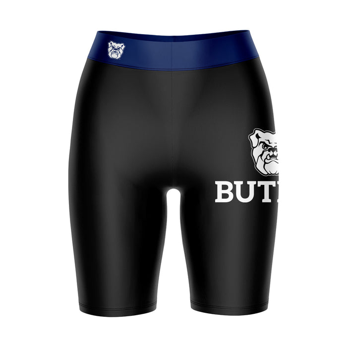 Butler Bulldogs Vive La Fete Game Day Logo on Thigh and Waistband Black and Navy Women Bike Short 9 Inseam"