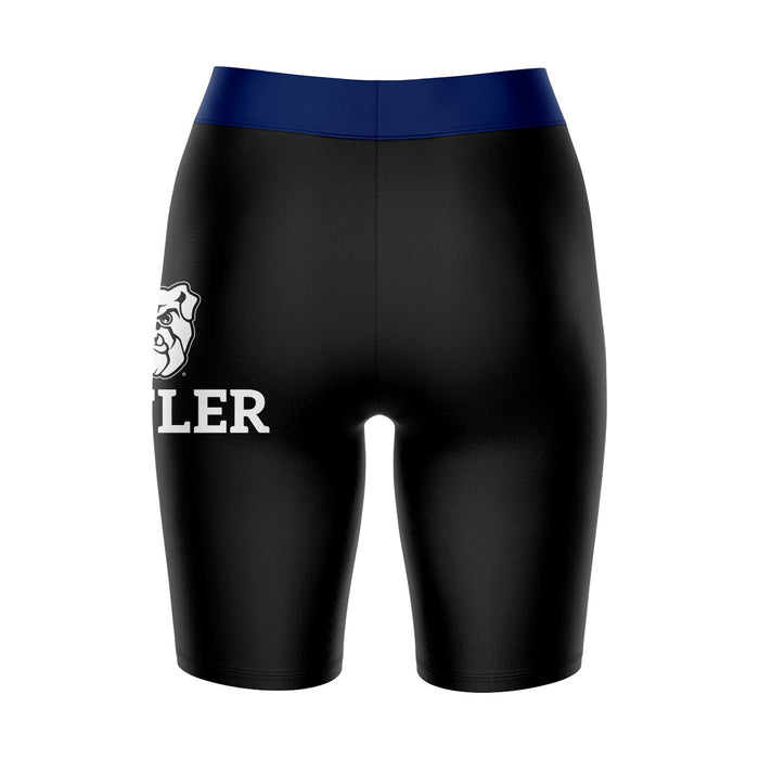 Butler Bulldogs Vive La Fete Game Day Logo on Thigh and Waistband Black and Navy Women Bike Short 9 Inseam" - Vive La Fête - Online Apparel Store