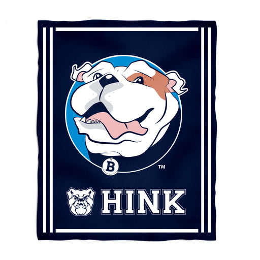 Butler Bulldogs Vive La Fete Kids Game Day Navy Plush Soft Minky Blanket 36 x 48 Mascot