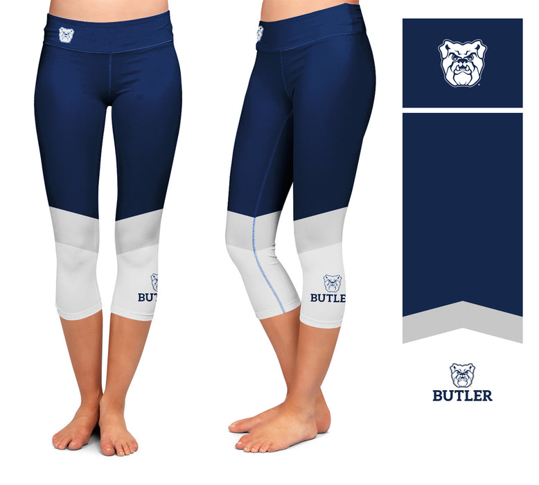 Butler Bulldogs Vive La Fete Game Day Collegiate Ankle Color Block Girls Blue White Capri Leggings - Vive La Fête - Online Apparel Store