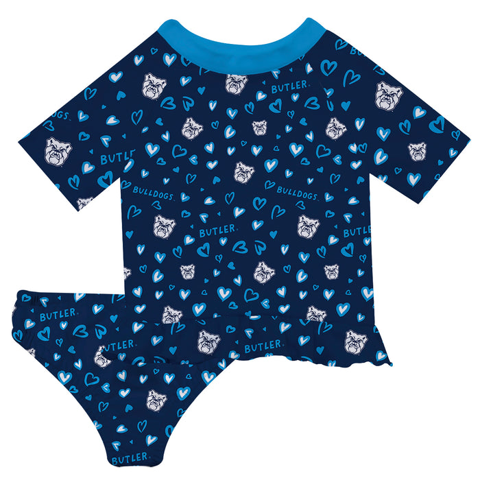 Butler Bulldogs Vive La Fete All Over Logo Blue Long Sleeve Bikini Set