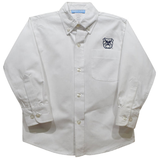 Butler Bulldogs Embroidered White Long Sleeve Button Down Shirt