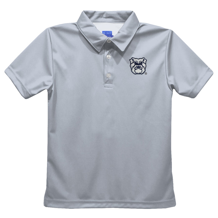 Butler Bulldogs Embroidered Gray Short Sleeve Polo Box Shirt