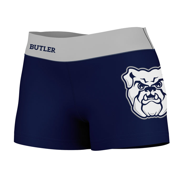 Butler Bulldogs Vive La Fete Logo on Thigh & Waistband Blue Gray Women Yoga Booty Workout Shorts 3.75 Inseam"