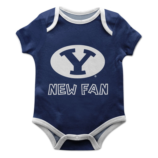 Brigham Young Cougars Vive La Fete Infant Game Day Blue Short Sleeve Onesie New Fan Logo and Mascot Bodysuit