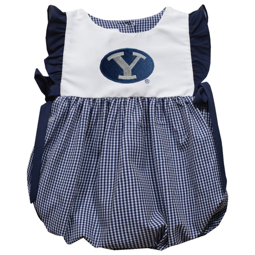 BYU Cougars Embroidered Navy Gingham Bubble