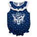 Brigham Young Cougars BYU Swirls Blue Sleeveless Ruffle Onesie Logo Bodysuit