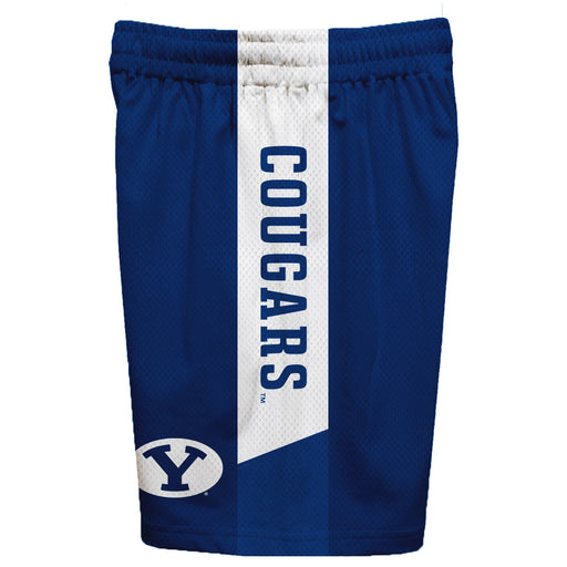 Brigham Young Cougars BYU Vive La Fete Game Day Blue Stripes Boys Solid White Athletic Mesh Short - Vive La Fête - Online Apparel Store