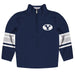 Brigham Young Cougars BYU Vive La Fete Game Day Blue Quarter Zip Pullover Stripes on Sleeves