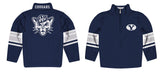 Brigham Young Cougars BYU Vive La Fete Game Day Blue Quarter Zip Pullover Stripes on Sleeves - Vive La Fête - Online Apparel Store