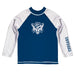BYU Cougars Vive La Fete Logo Blue White Long Sleeve Raglan Rashguard