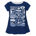 BYU Cougars Hand Sketched Vive La Fete Impressions Artwork Blue Short Sleeve Top