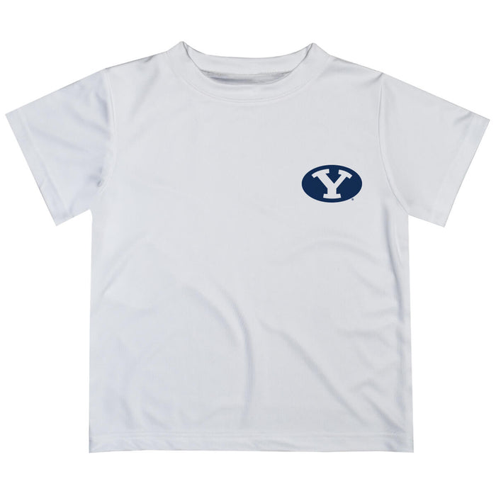 BYU Cougars Hand Sketched Vive La Fete Impressions Artwork Boys White Short Sleeve Tee Shirt