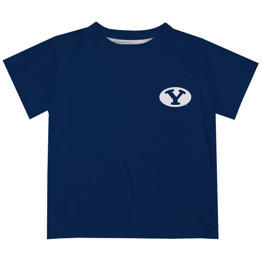 BYU Cougars Hand Sketched Vive La Fete Impressions Artwork Boys Blue Short Sleeve Tee Shirt