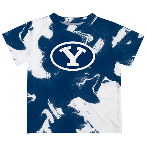 BYU Cougars Vive La Fete Marble Boys Game Day Blue Short Sleeve Tee