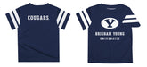 BYU Cougars Vive La Fete Boys Game Day Blue Short Sleeve Tee with Stripes on Sleeves - Vive La Fête - Online Apparel Store