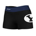 BYU Cougars Vive La Fete Logo on Thigh & Waistband Black & Blue Women Yoga Booty Workout Shorts 3.75 Inseam