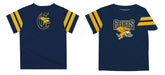 Canisius College Golden Griffins Vive La Fete Boys Game Day Blue Short Sleeve Tee with Stripes on Sleeves - Vive La Fête - Online Apparel Store