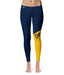 Canisius College Griffs Vive La Fete Game Day Collegiate Leg Color Block Women Blue Gold Yoga Leggings
