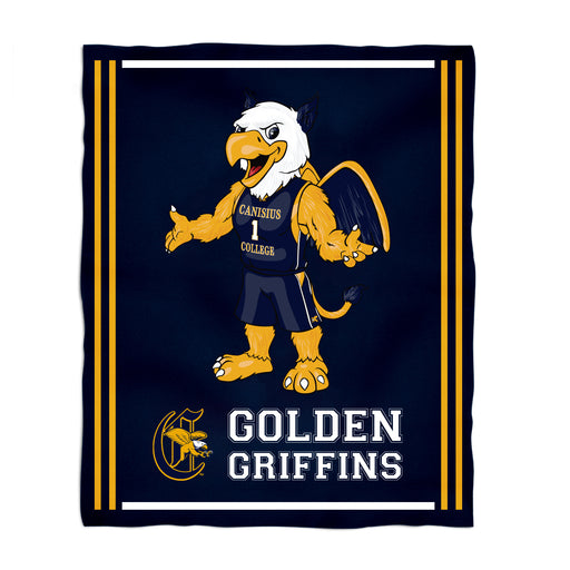 Canisius College Golden Griffins Vive La Fete Kids Game Day Blue Plush Soft Minky Blanket 36 x 48 Mascot