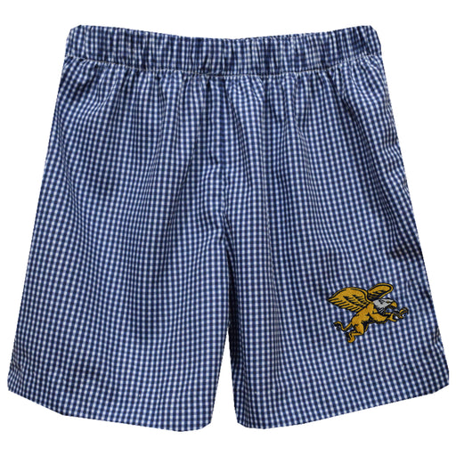 Canisius College Golden Griffins Embroidered Navy Gingham Pull On Short