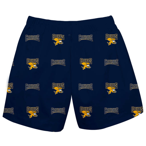 Canisius College Golden Griffins Vive La Fete Boys Game Day All Over Logo Elastic Waist Classic Play Blue Pull On Short