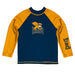 Canisius College Golden Griffins Vive La Fete Logo Blue Gold Long Sleeve Raglan Rashguard