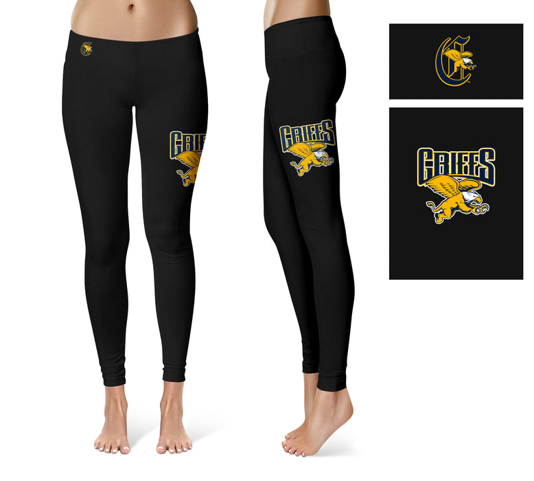 Canisius College Golden Griffins Vive La Fete Collegiate Large Logo on Thigh Women Black Yoga Leggings 2.5 Waist Tights - Vive La Fête - Online Apparel Store