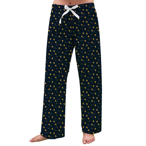 Canisius College Golden Griffins Vive La Fete Game Day All Over Logo Women Blue Lounge Pants