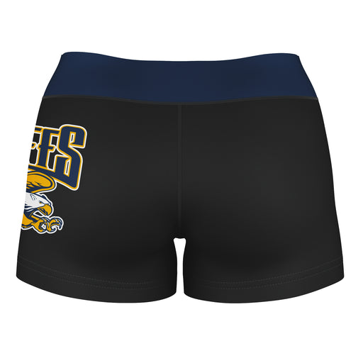 Canisius College Golden Griffins Logo on Thigh & Waistband Black & Blue Women Yoga Booty Workout Shorts 3.75 Inseam - Vive La Fête - Online Apparel Store