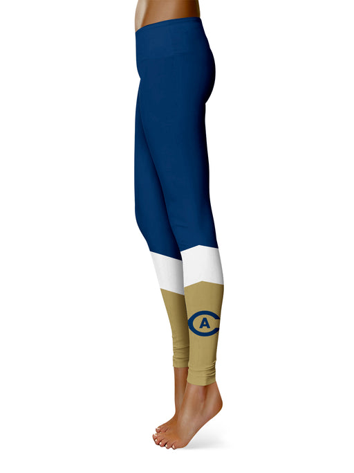 UC Davis Aggies Vive la Fete Game Day Collegiate Ankle Color Block Women Navy Gold Yoga Leggings - Vive La Fête - Online Apparel Store