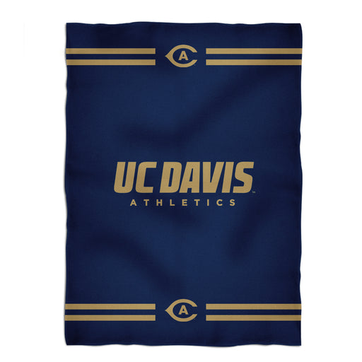UC Davis Aggies Vive La Fete Game Day Soft Premium Fleece Navy Throw Blanket 40" x 58” Logo and Stripes - Vive La Fête - Online Apparel Store