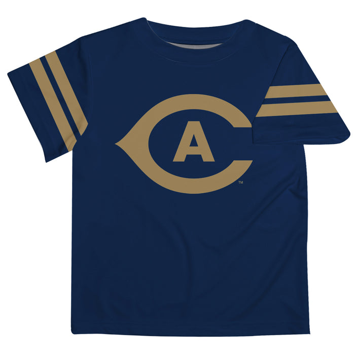 UC Davis Aggies Vive La Fete Boys Game Day Navy Short Sleeve Tee with Stripes on Sleeves - Vive La Fête - Online Apparel Store