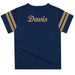 UC Davis Aggies Vive La Fete Boys Game Day Navy Short Sleeve Tee with Stripes on Sleeves - Vive La Fête - Online Apparel Store