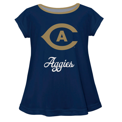 UC Davis Aggies Vive La Fete Girls Game Day Short Sleeve Navy Top with School Logo and Name - Vive La Fête - Online Apparel Store