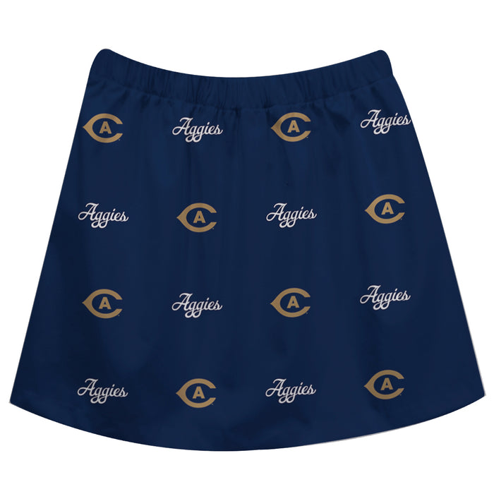 UC Davis Aggies Vive La Fete Girls Game Day All Over Logo Elastic Waist Classic Play Navy Skirt - Vive La Fête - Online Apparel Store