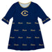 UC Davis Aggies Vive La Fete Girls Game Day 3/4 Sleeve Solid Blue All Over Logo on Skirt