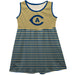 UC Davis Aggies Vive La Fete Girls Game Day Sleeveless Tank Dress Solid Gold Logo Stripes on Skirt