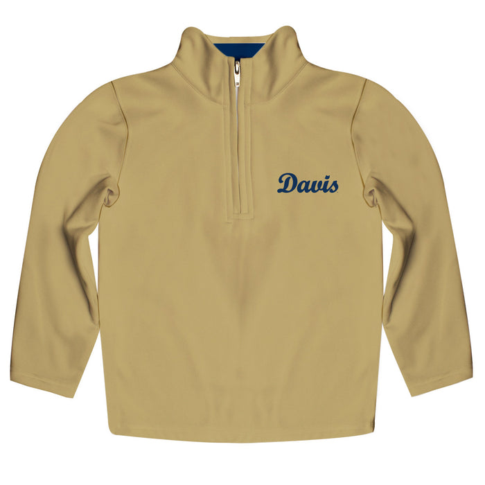UC Davis Aggies Vive La Fete Game Day Solid Gold Quarter Zip Pullover Sleeves