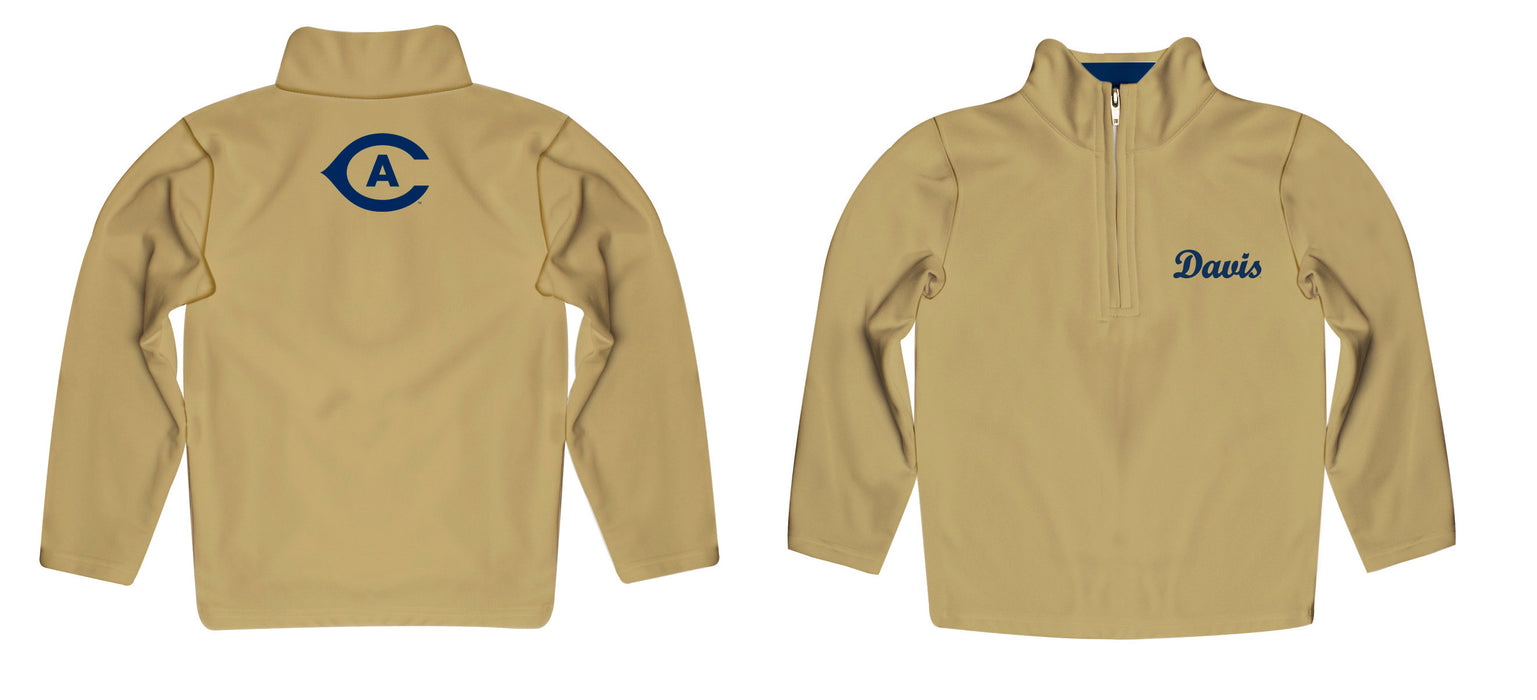 UC Davis Aggies Vive La Fete Game Day Solid Gold Quarter Zip Pullover Sleeves - Vive La Fête - Online Apparel Store