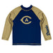 UC Davis Aggies Vive La Fete Blue and Gold Long Sleeve Raglan Rashguard