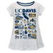 UC Davis Aggies Hand Sketched Vive La Fete Impressions Artwork White Short Sleeve Top