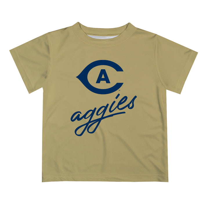UC Davis Aggies Vive La Fete Script V1 Gold Short Sleeve Tee Shirt