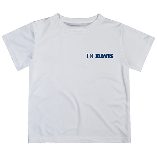 UC Davis Aggies Hand Sketched Vive La Fete Impressions Artwork Boys White Short Sleeve Tee Shirt