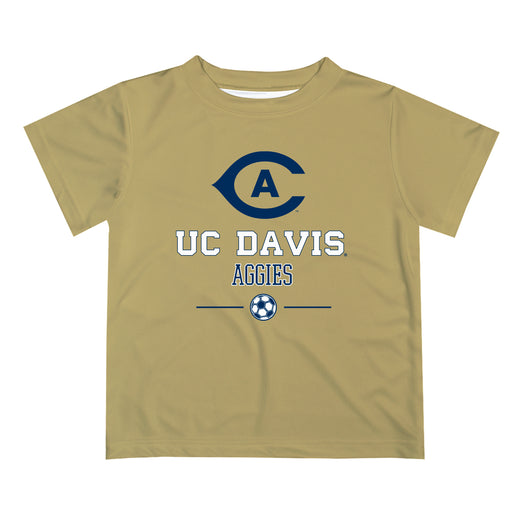 UC Davis Aggies Vive La Fete Soccer V1 Gold Sleeve Tee Shirt